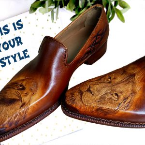 Giày nam điêu khắc handmade - GGYDK011B