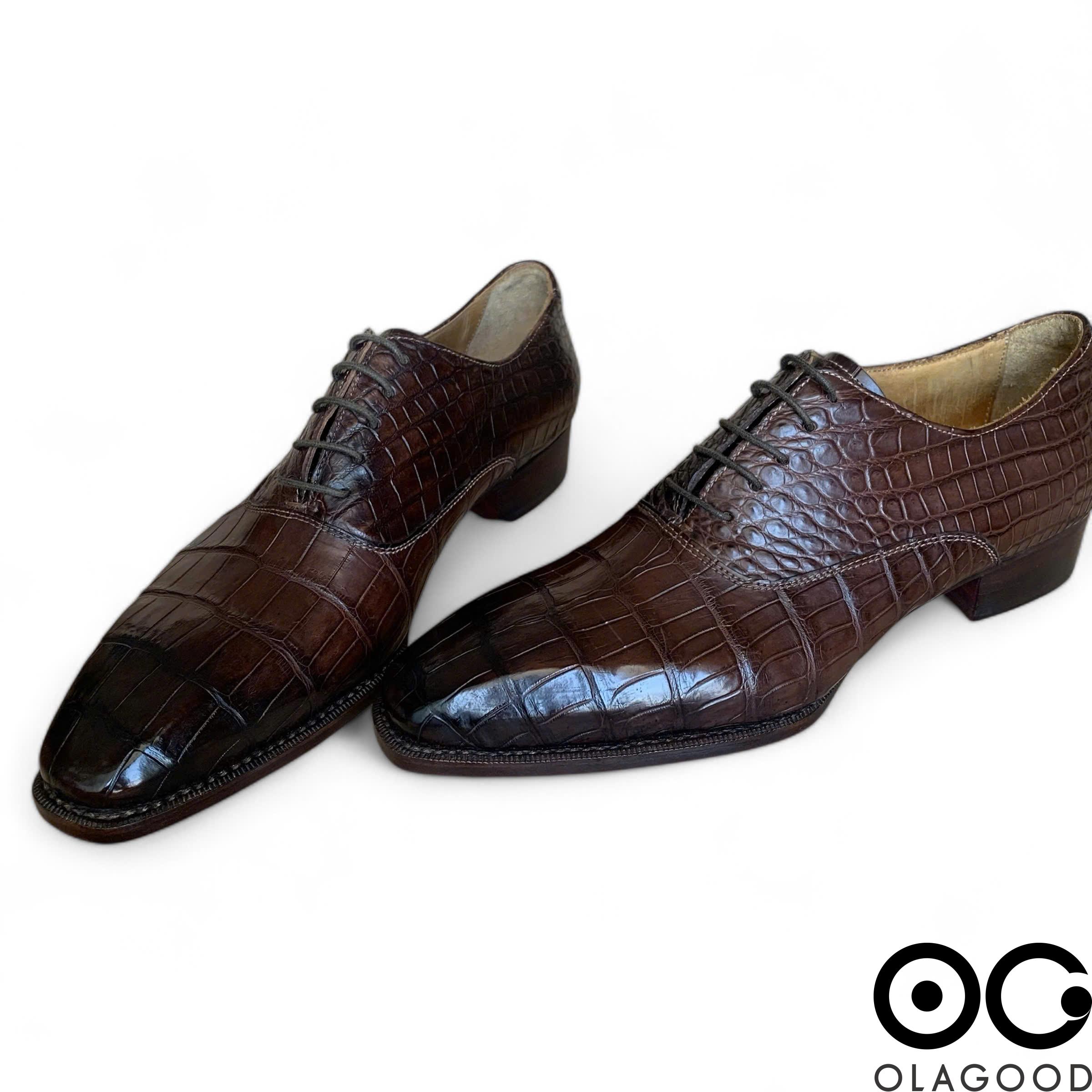 Giày nam cá sấu nâu goodyear handmade - GNGYD012S - Hình ảnh 4