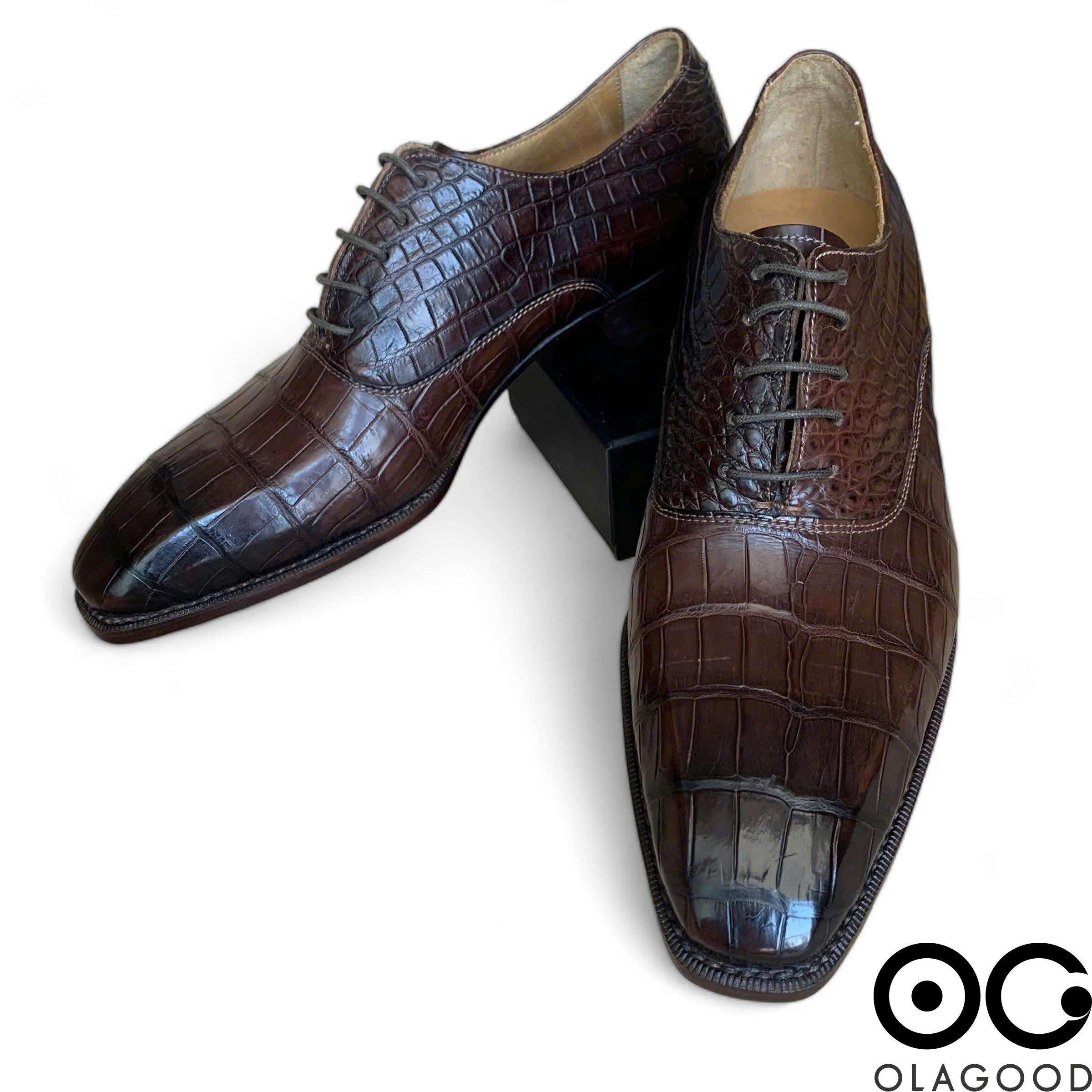 Giày nam cá sấu nâu goodyear handmade - GNGYD012S - Hình ảnh 6