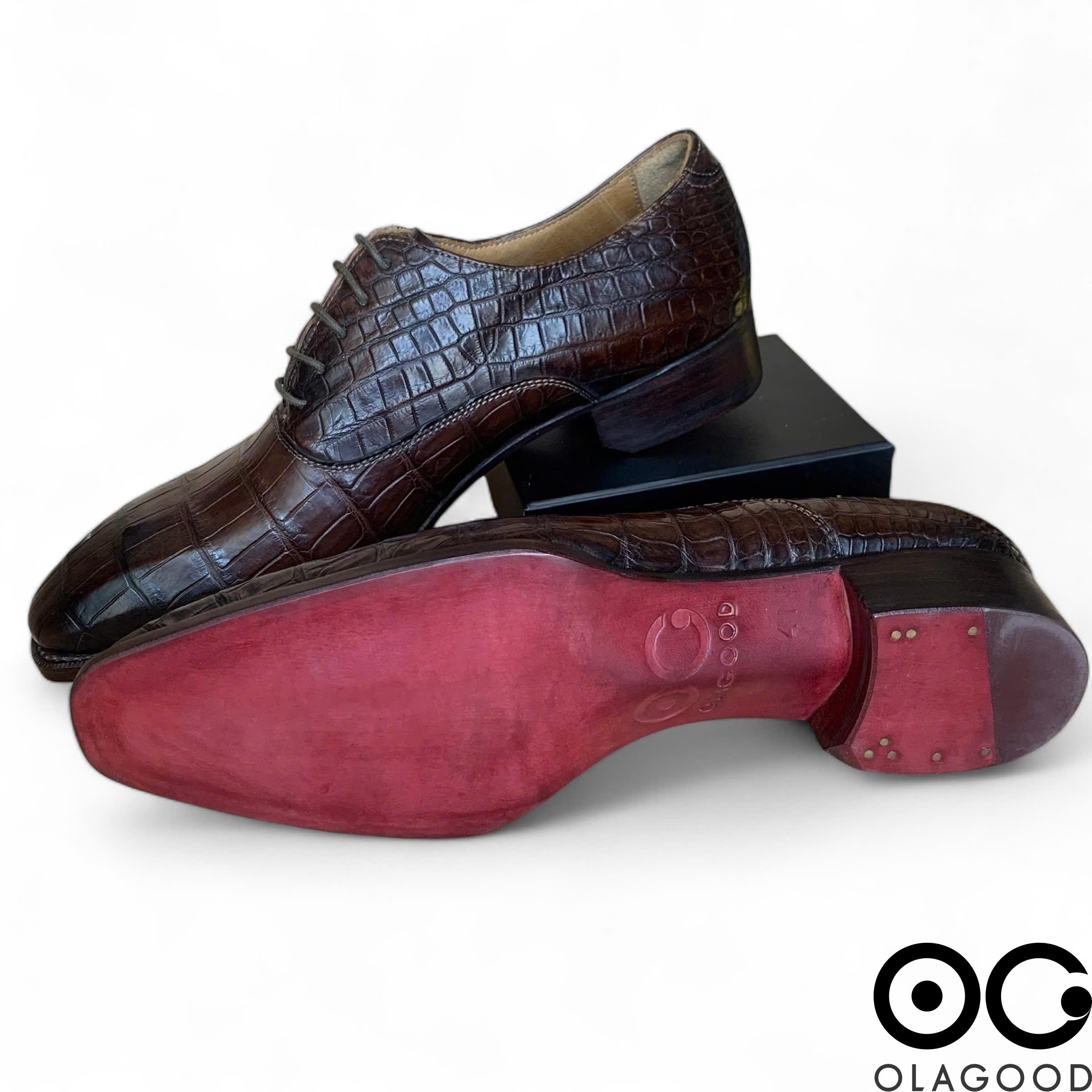 Giày nam cá sấu nâu goodyear handmade - GNGYD012S - Hình ảnh 17