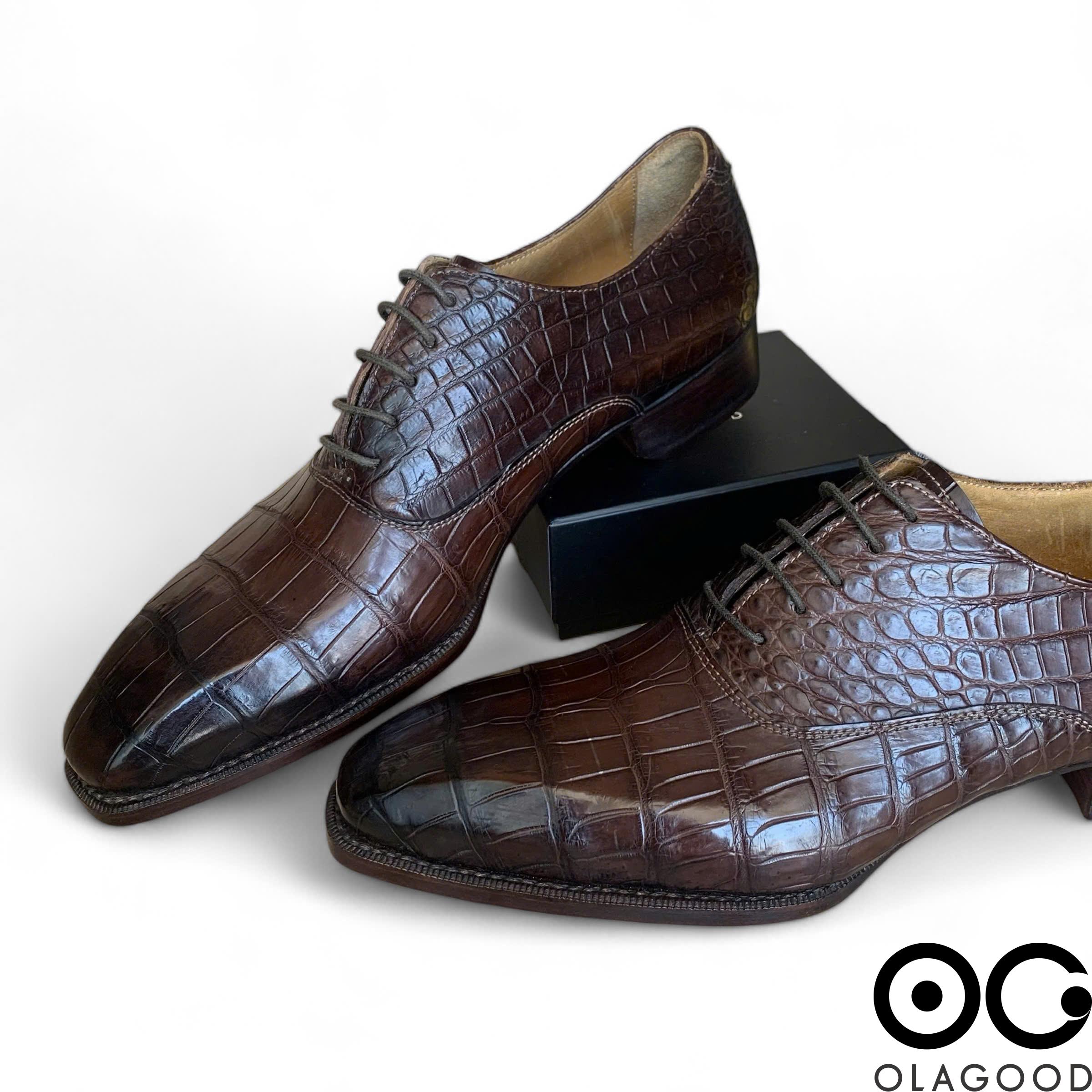 Giày nam cá sấu nâu goodyear handmade - GNGYD012S - Hình ảnh 14