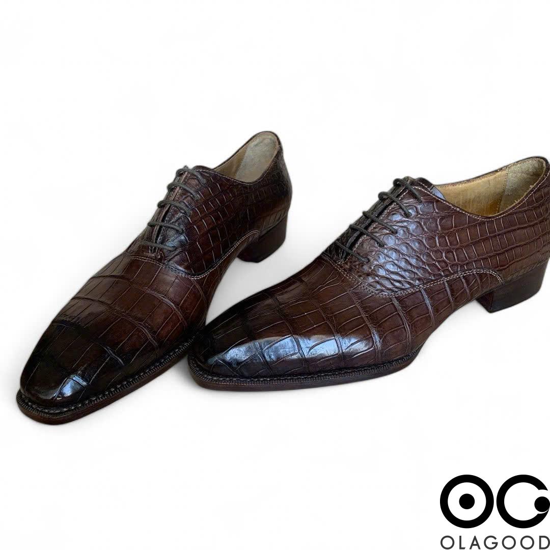 Giày nam cá sấu nâu goodyear handmade - GNGYD012S - Hình ảnh 9