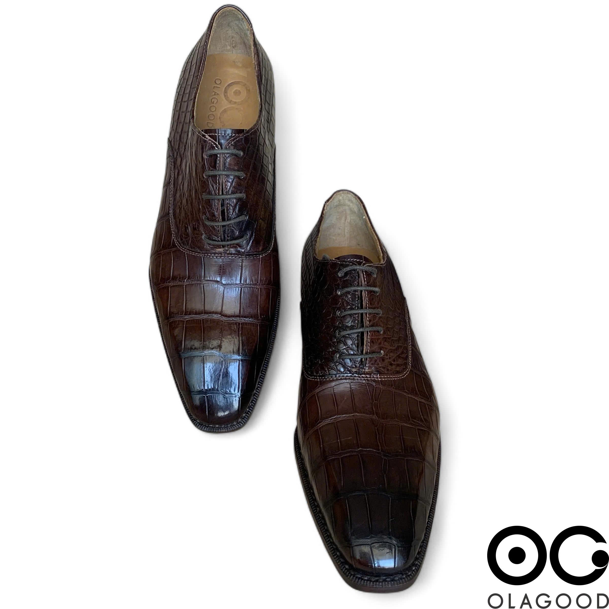 Giày nam cá sấu nâu goodyear handmade - GNGYD012S - Hình ảnh 10