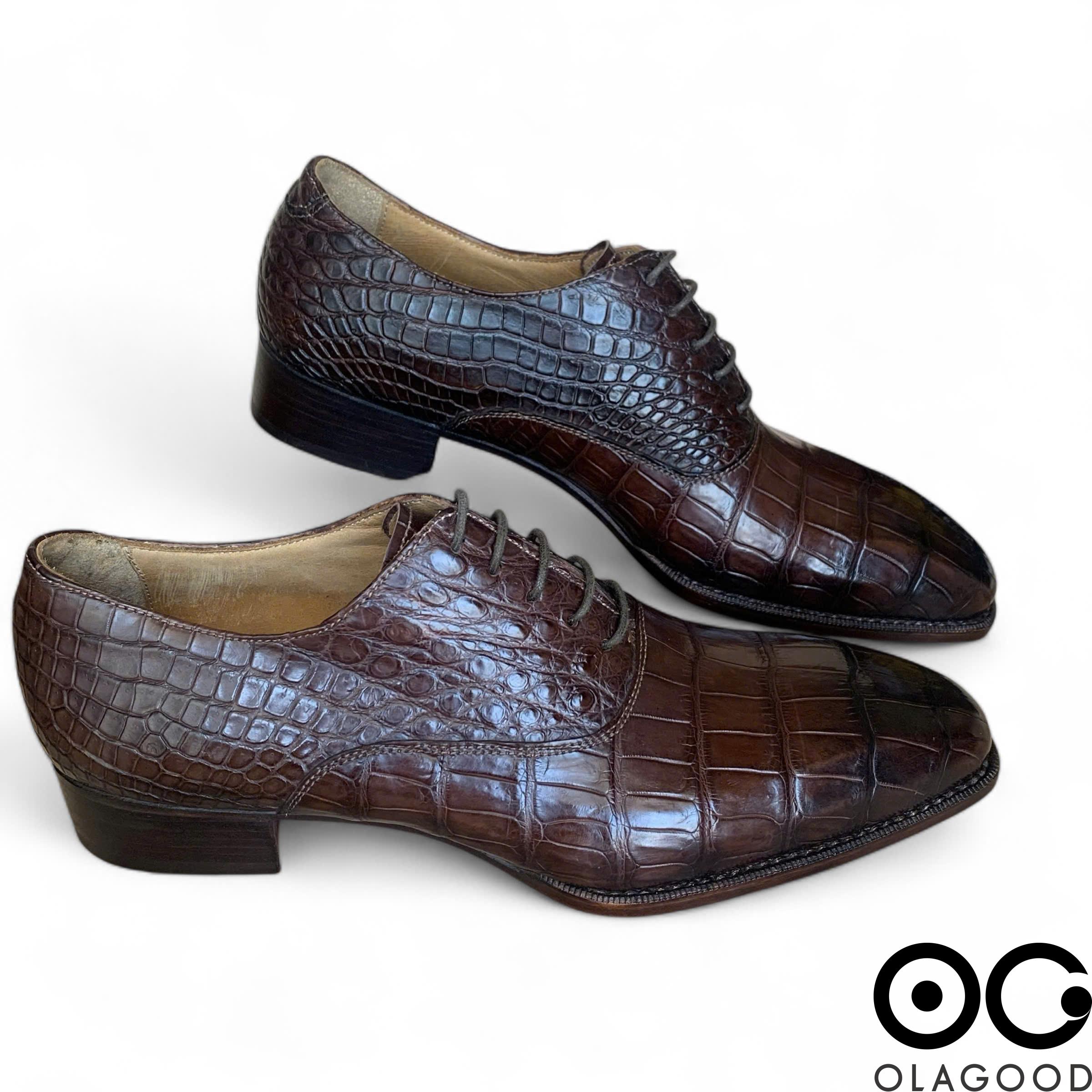 Giày nam cá sấu nâu goodyear handmade - GNGYD012S - Hình ảnh 5