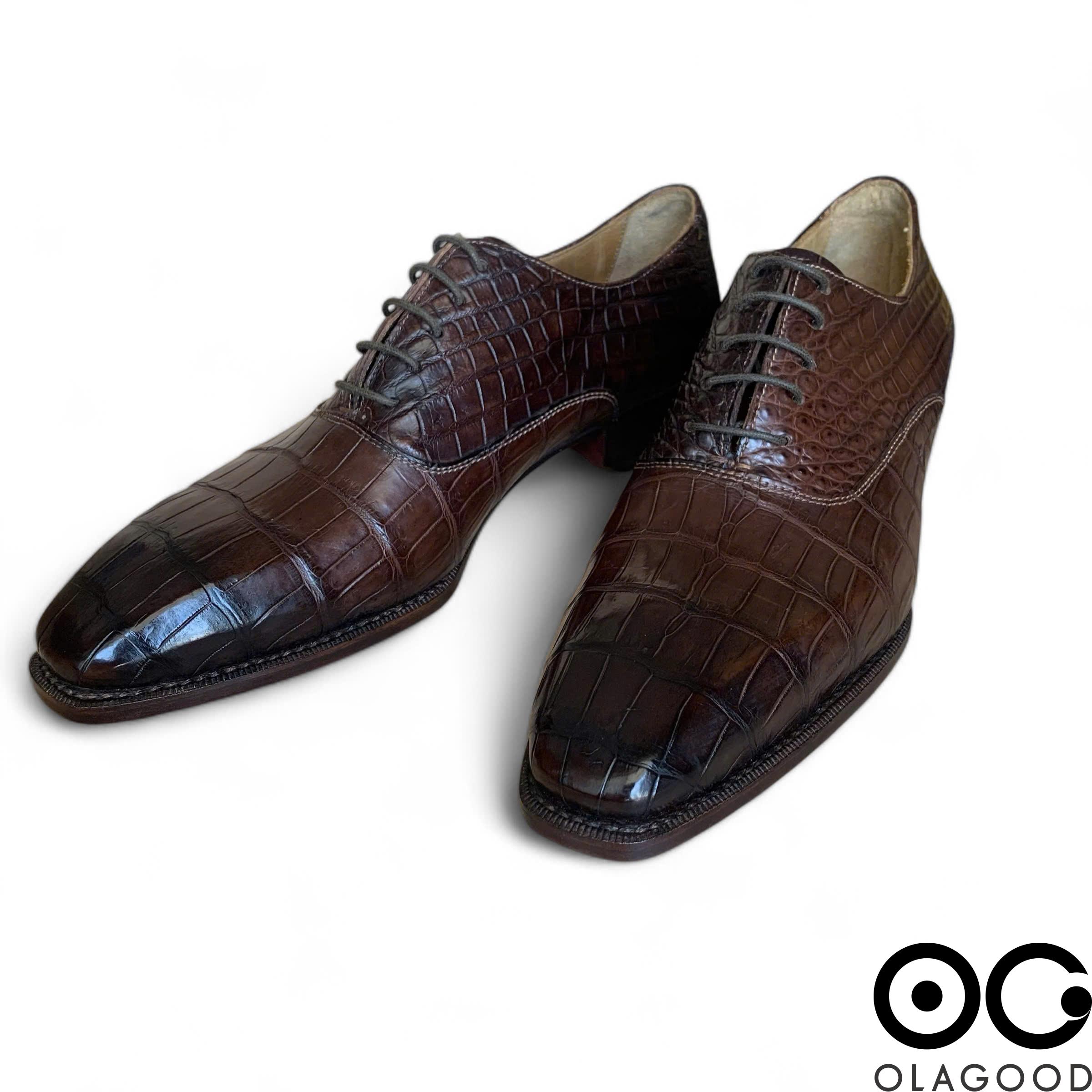 Giày nam cá sấu nâu goodyear handmade - GNGYD012S