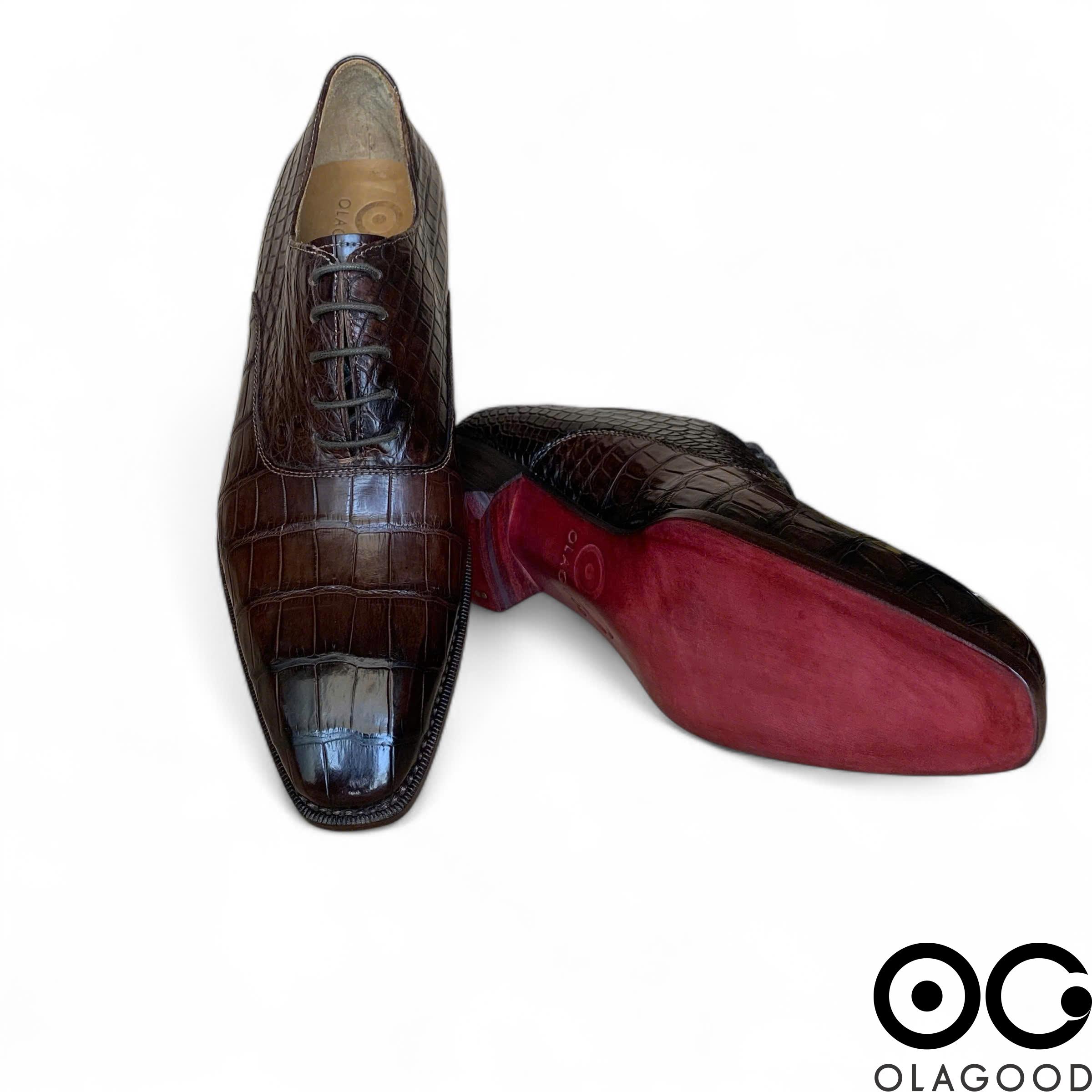 Giày nam cá sấu nâu goodyear handmade - GNGYD012S - Hình ảnh 15