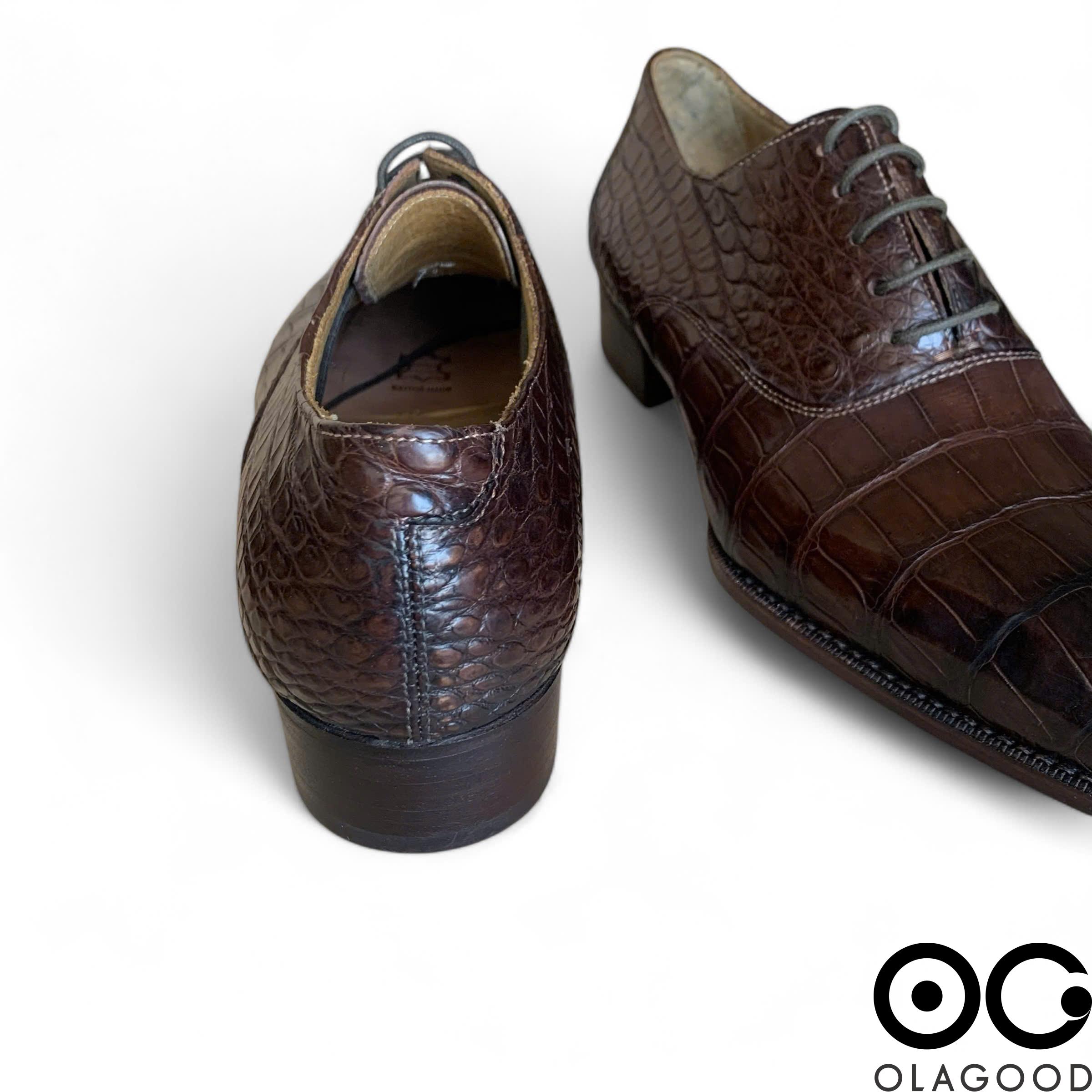 Giày nam cá sấu nâu goodyear handmade - GNGYD012S - Hình ảnh 18