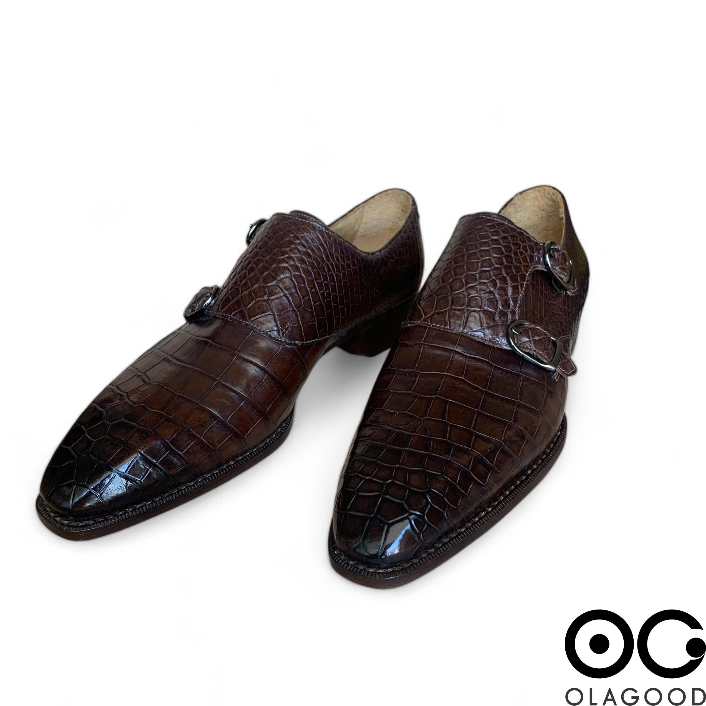 Giày nam cá sấu nâu goodyear handmade - GNGYK011S