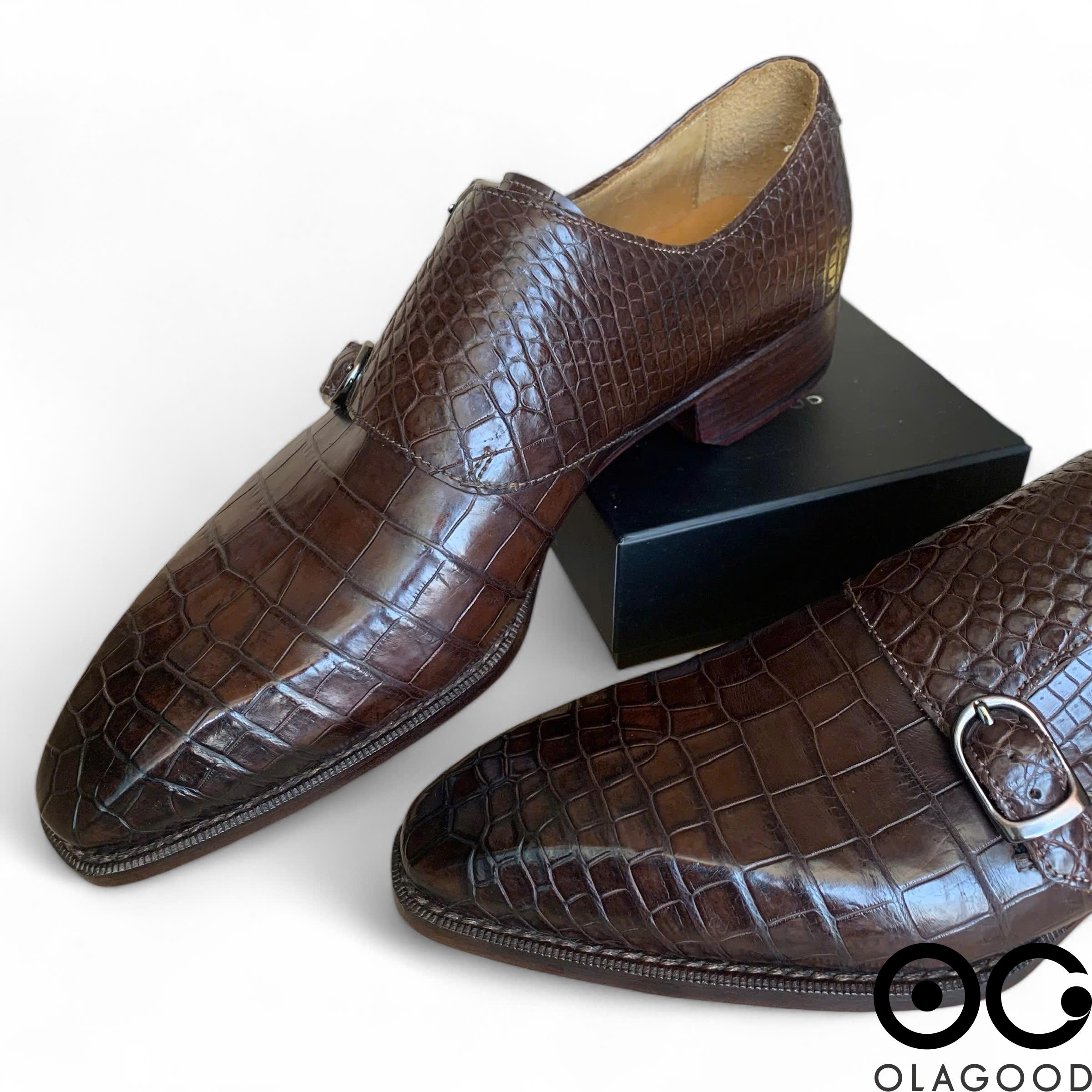 Giày nam cá sấu nâu goodyear handmade - GNGYK011S - Hình ảnh 10
