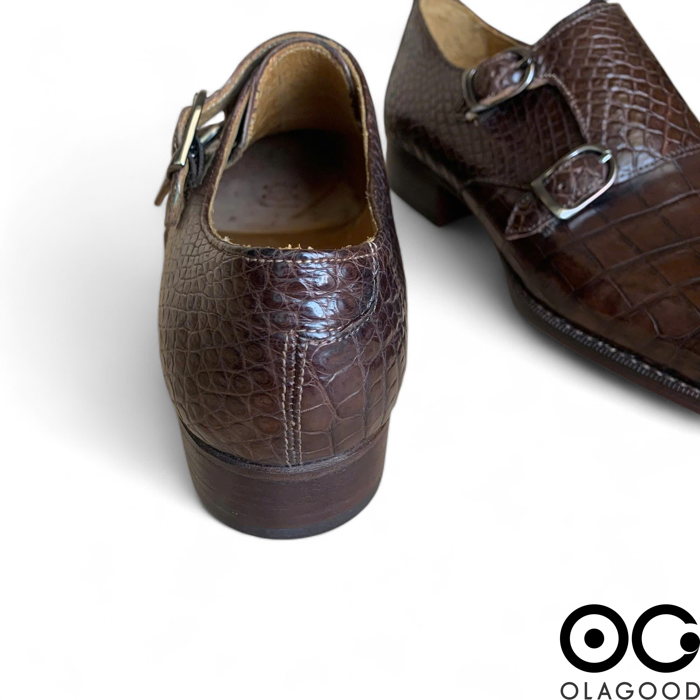Giày nam cá sấu nâu goodyear handmade - GNGYK011S - Hình ảnh 14