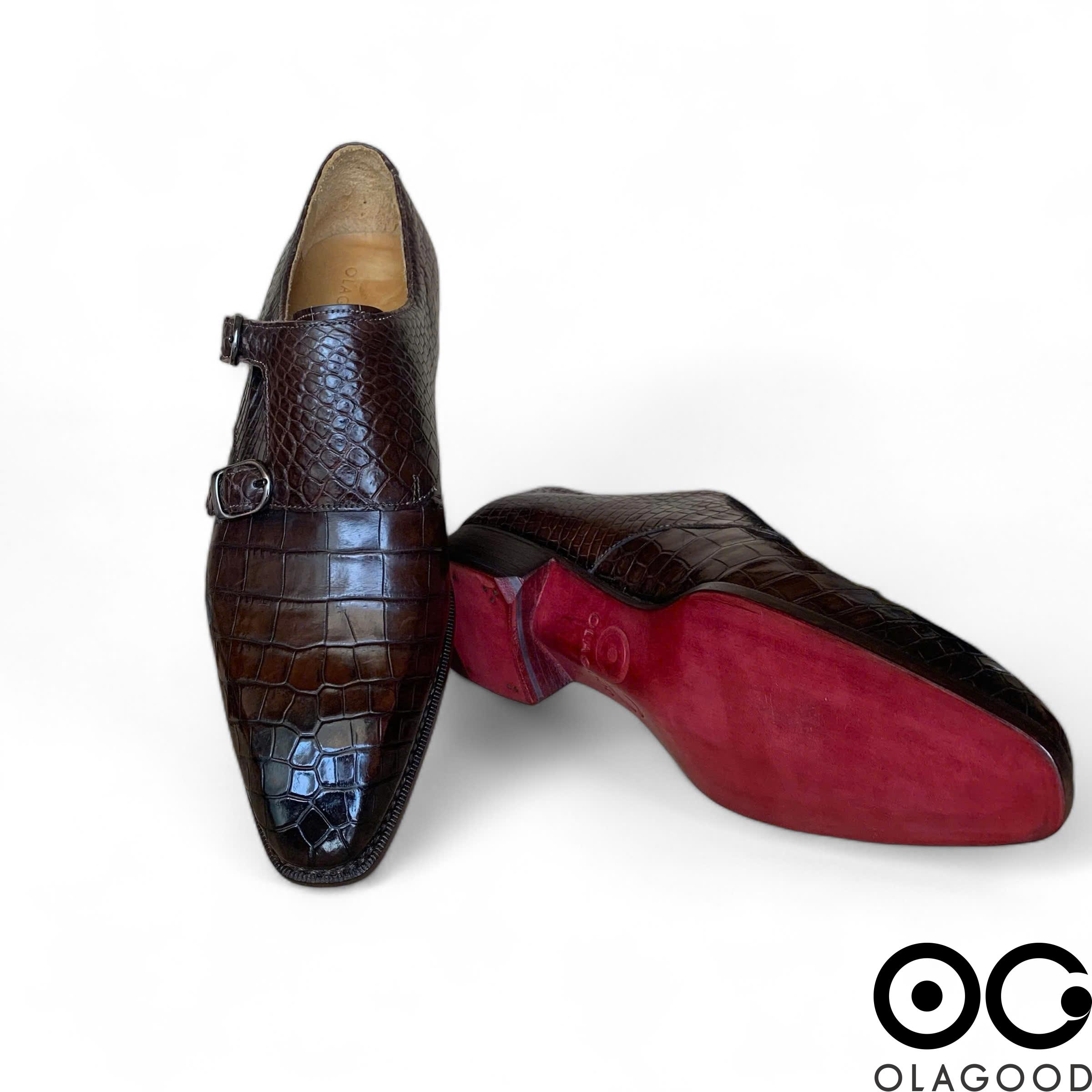 Giày nam cá sấu nâu goodyear handmade - GNGYK011S - Hình ảnh 13