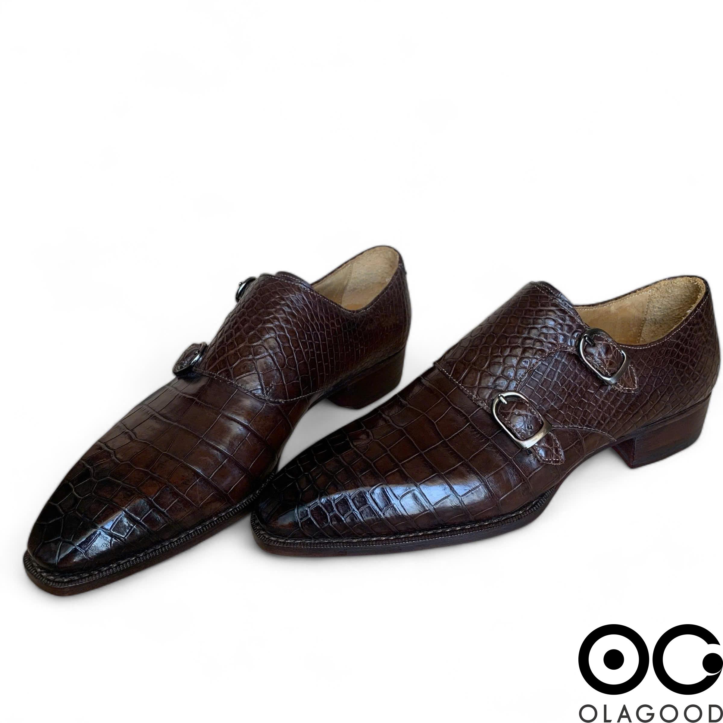 Giày nam cá sấu nâu goodyear handmade - GNGYK011S - Hình ảnh 3