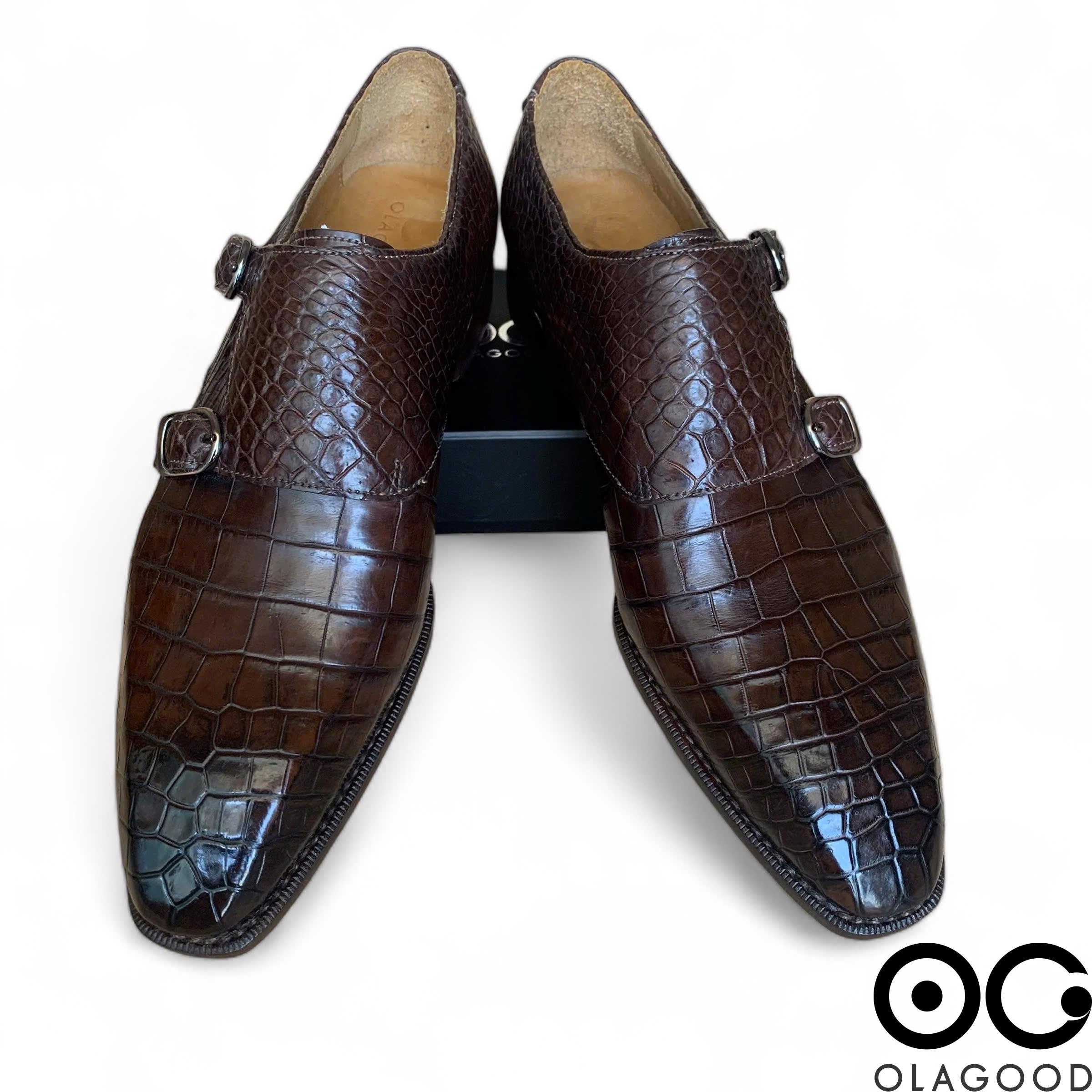 Giày nam cá sấu nâu goodyear handmade - GNGYK011S - Hình ảnh 5