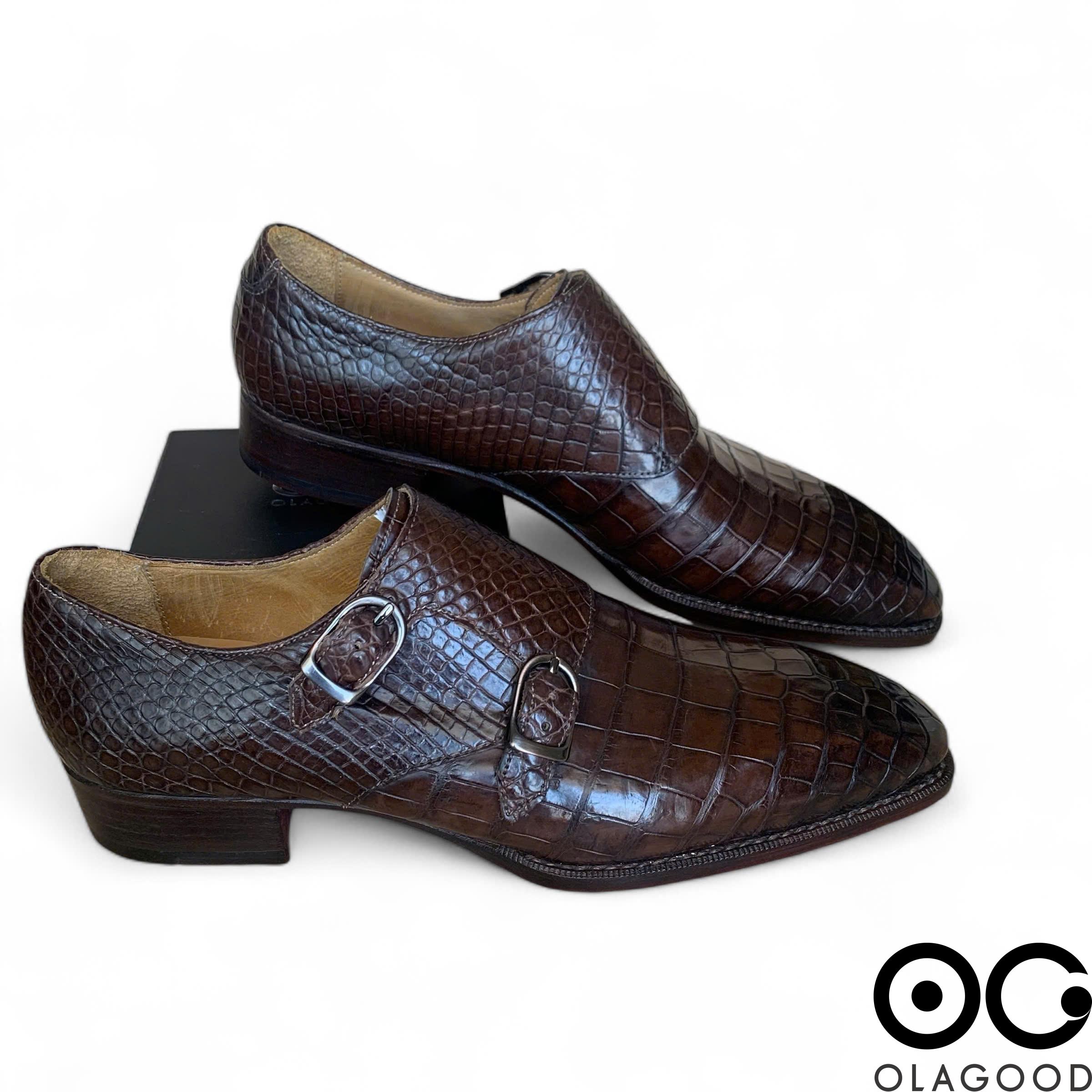 Giày nam cá sấu nâu goodyear handmade - GNGYK011S - Hình ảnh 6