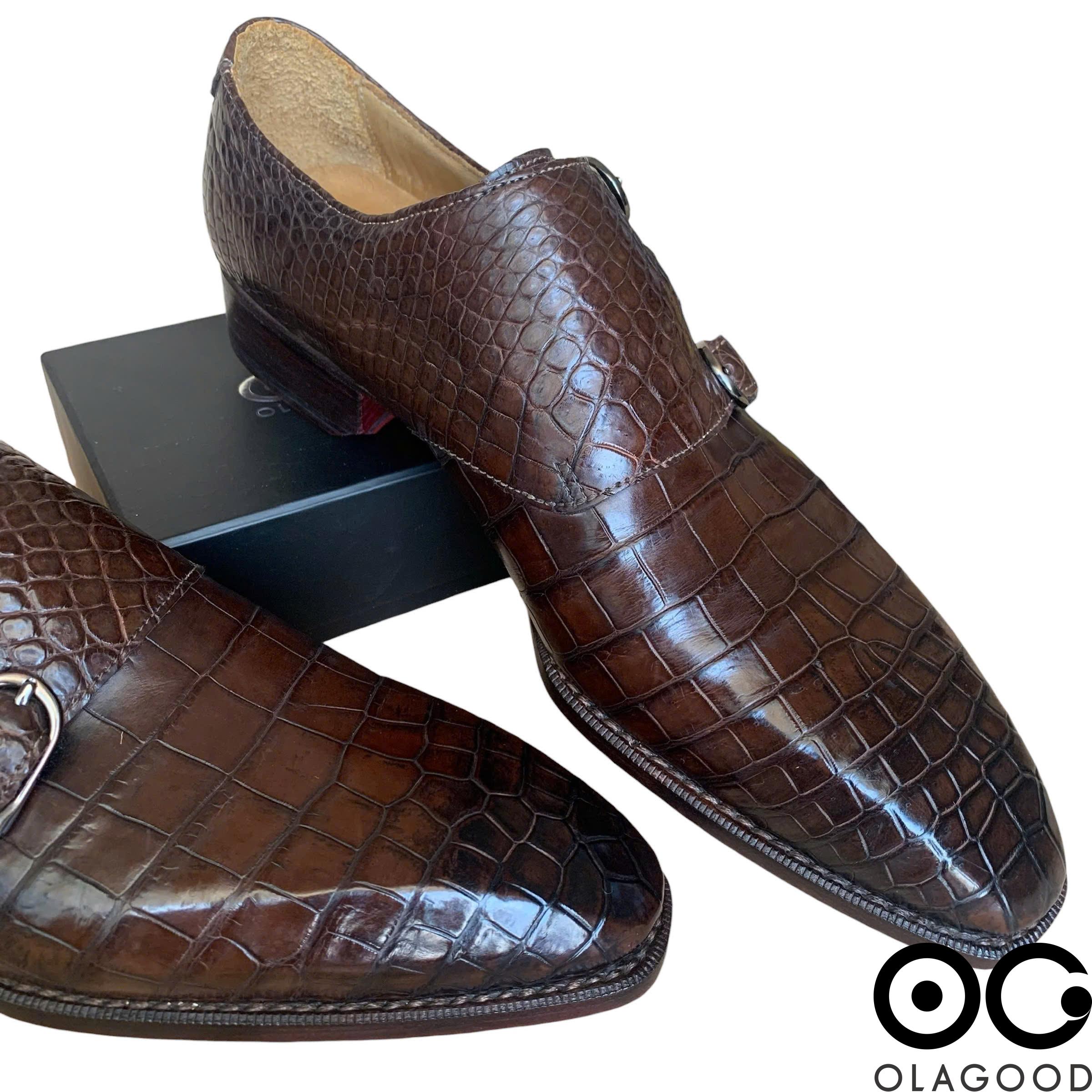 Giày nam cá sấu nâu goodyear handmade - GNGYK011S - Hình ảnh 9