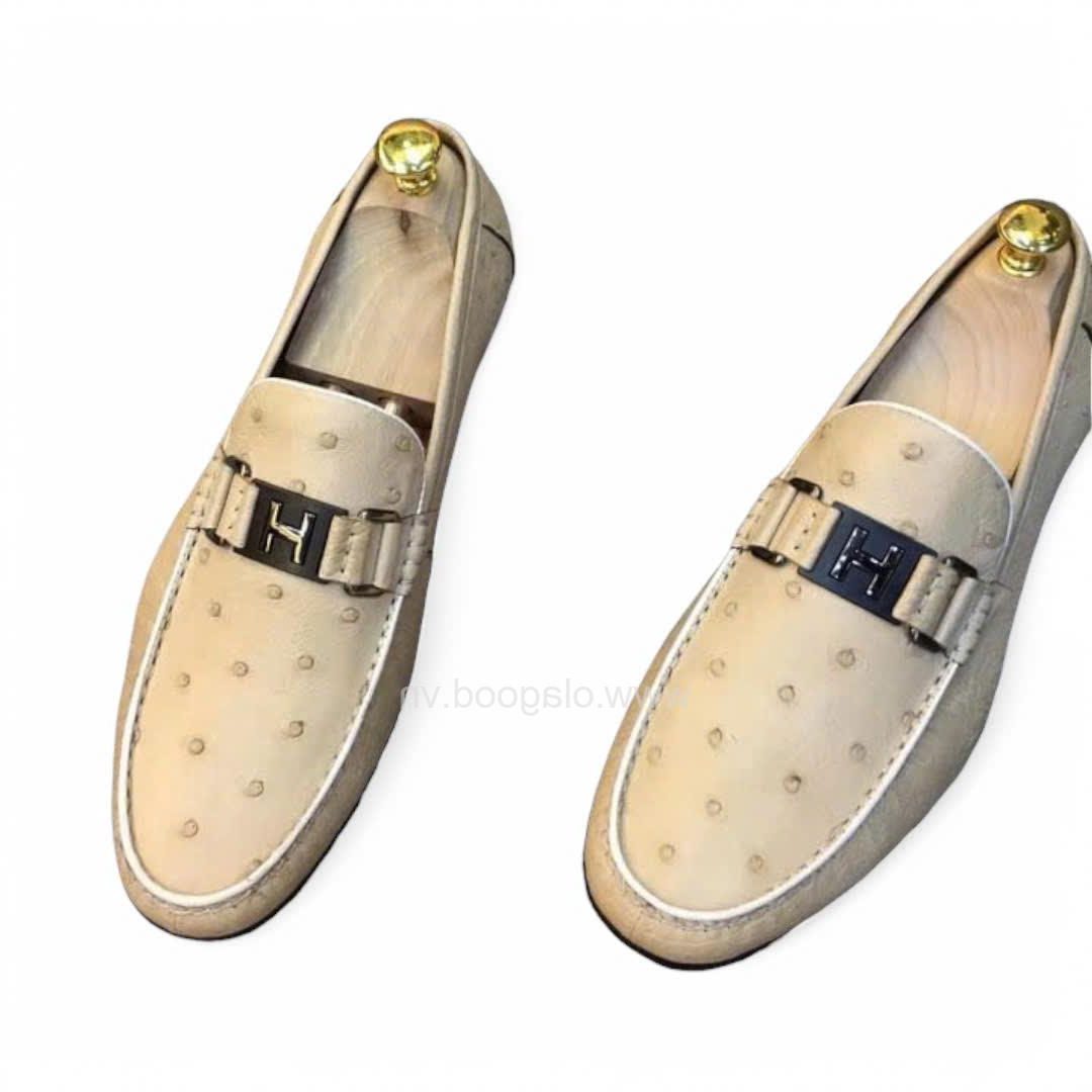 Giày Lười Da Đà Điểu Nam Nhập Khẩu - GTNDSL012MD