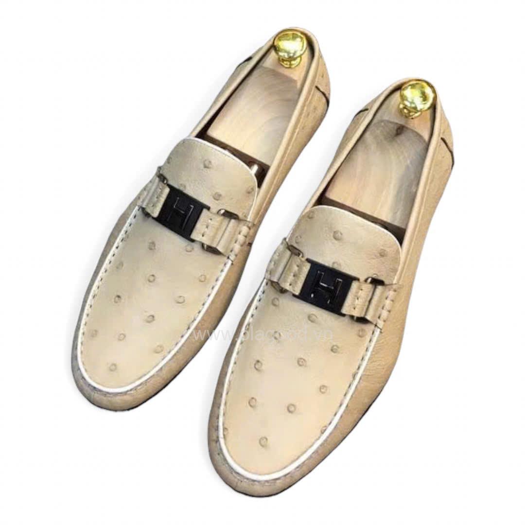 Giày Lười Da Đà Điểu Nam Nhập Khẩu - GTNDSL012MD - Hình ảnh 3