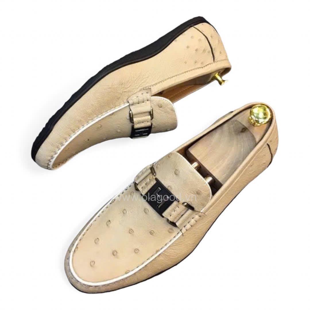 Giày Lười Da Đà Điểu Nam Nhập Khẩu - GTNDSL012MD - Hình ảnh 5