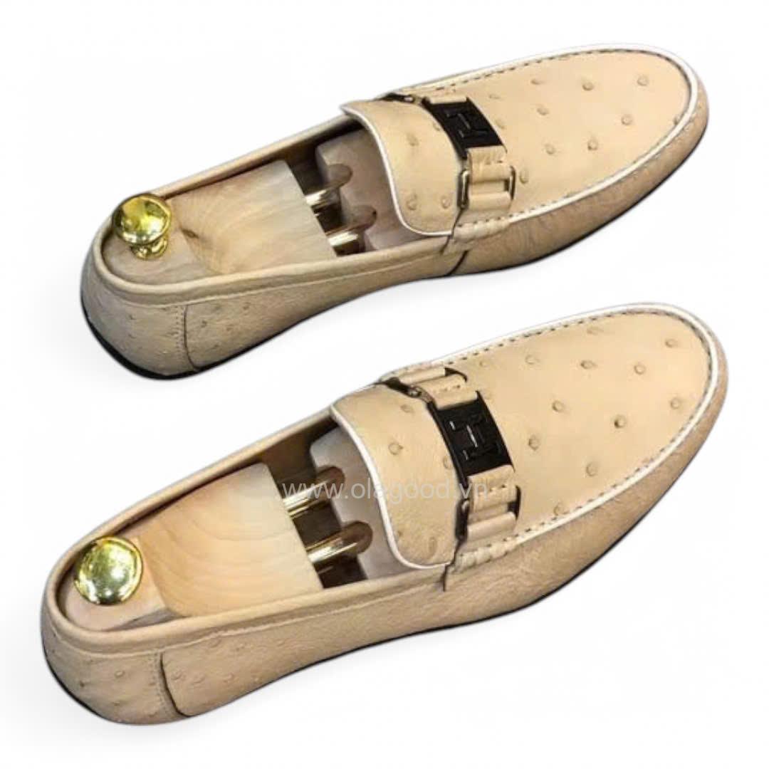 Giày Lười Da Đà Điểu Nam Nhập Khẩu - GTNDSL012MD - Hình ảnh 7