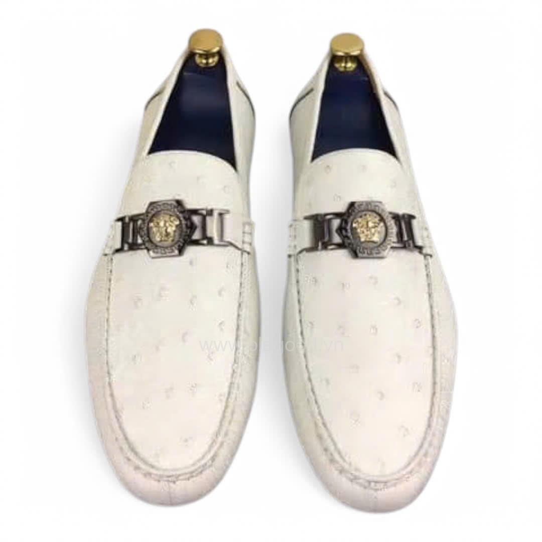 Giày nam da đà điểu màu trắng - GTDSL013MD - Hình ảnh 5