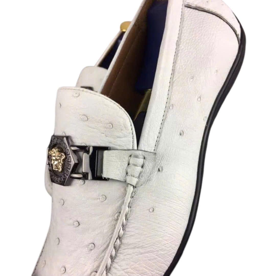 Giày nam da đà điểu màu trắng - GTDSL013MD - Hình ảnh 7