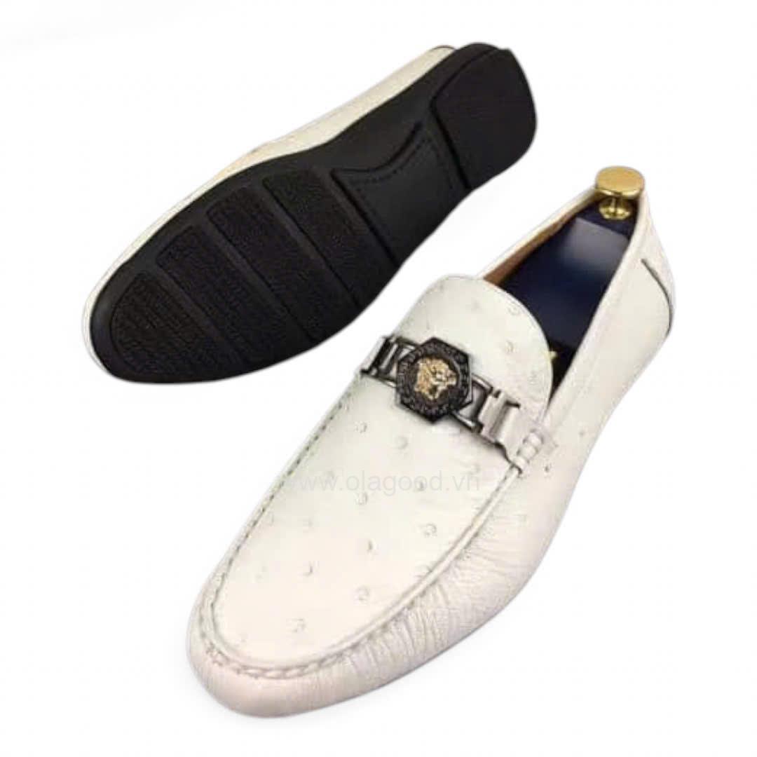Giày nam da đà điểu màu trắng - GTDSL013MD - Hình ảnh 8