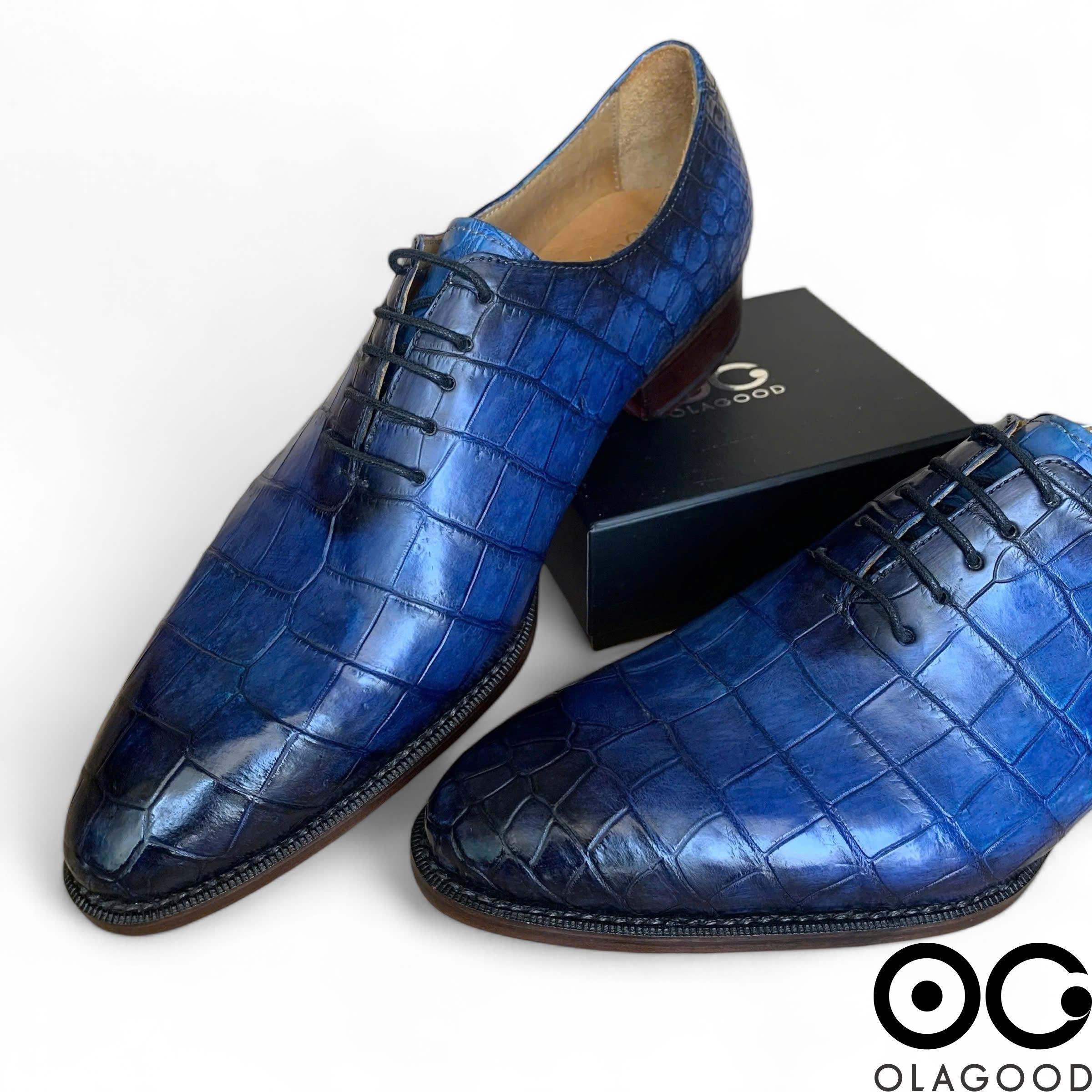 Giày nam cá sấu xanh goodyear handmade - GXGYD013S - Hình ảnh 12