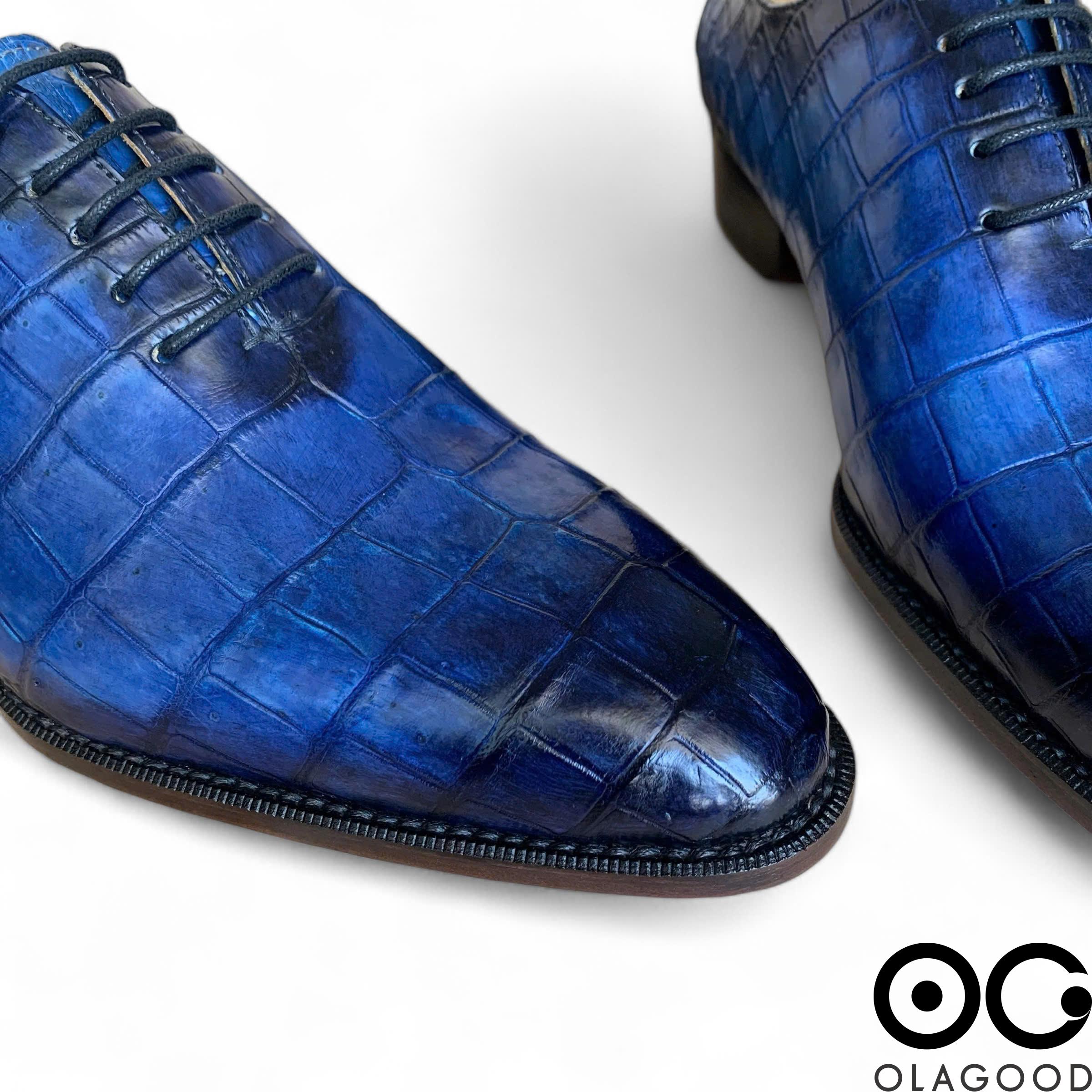 Giày nam cá sấu xanh goodyear handmade - GXGYD013S - Hình ảnh 11