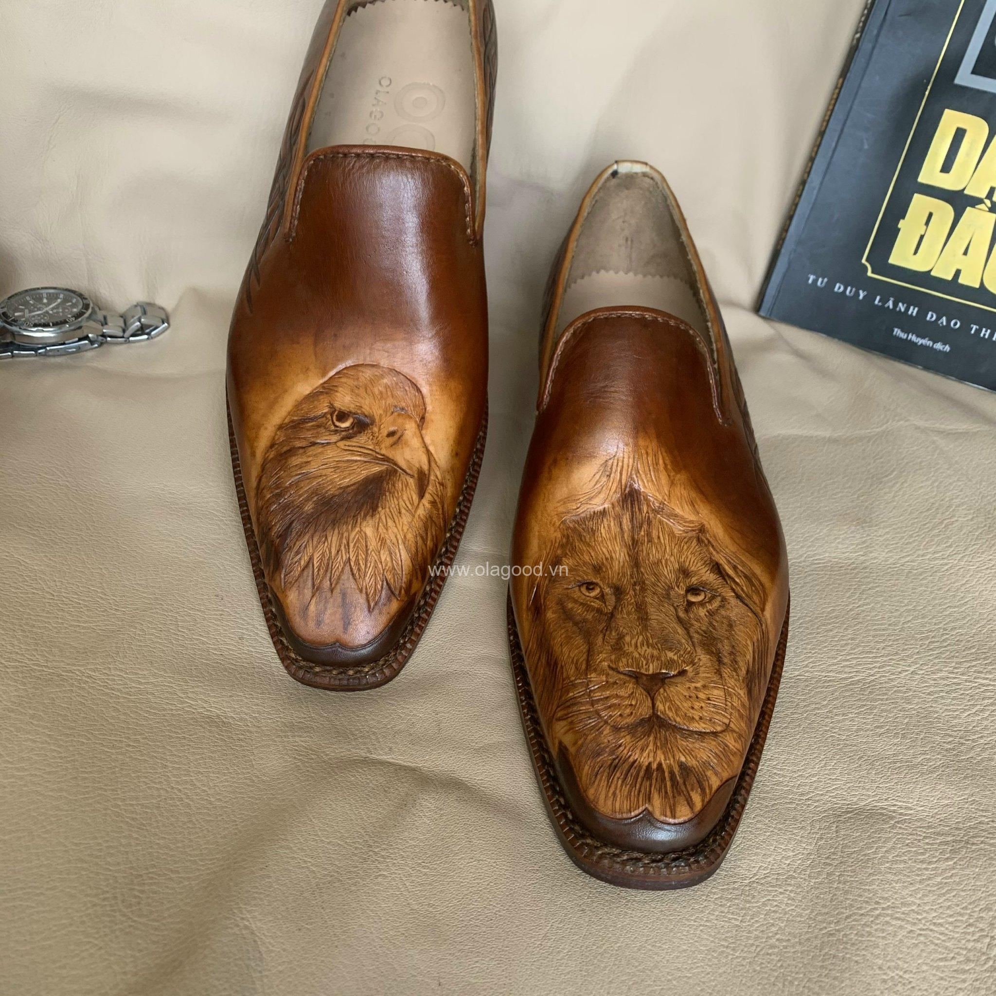 Giày nam điêu khắc handmade - GGYDK011B - Hình ảnh 16
