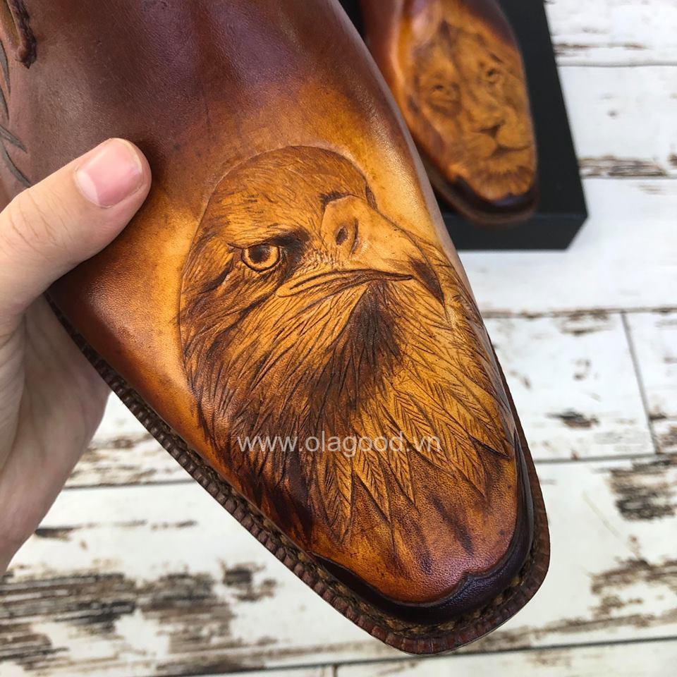 Giày nam điêu khắc handmade - GGYDK011B - Hình ảnh 4