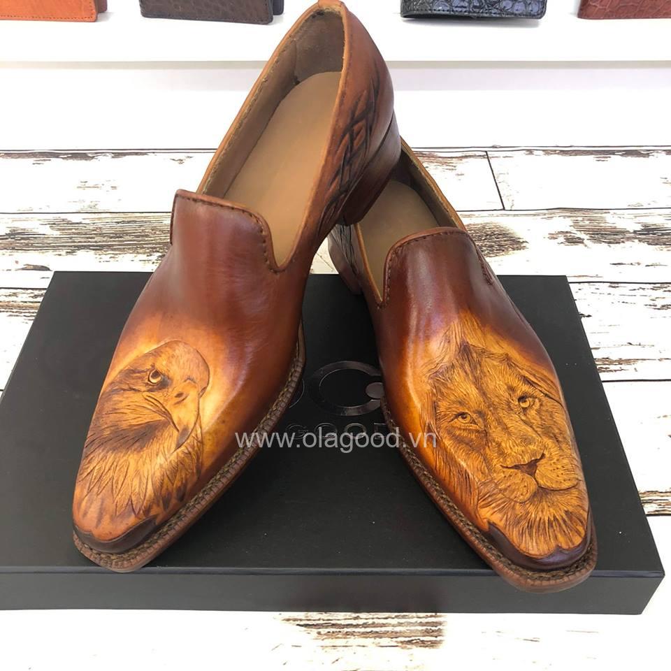 Giày nam điêu khắc handmade - GGYDK011B - Hình ảnh 5