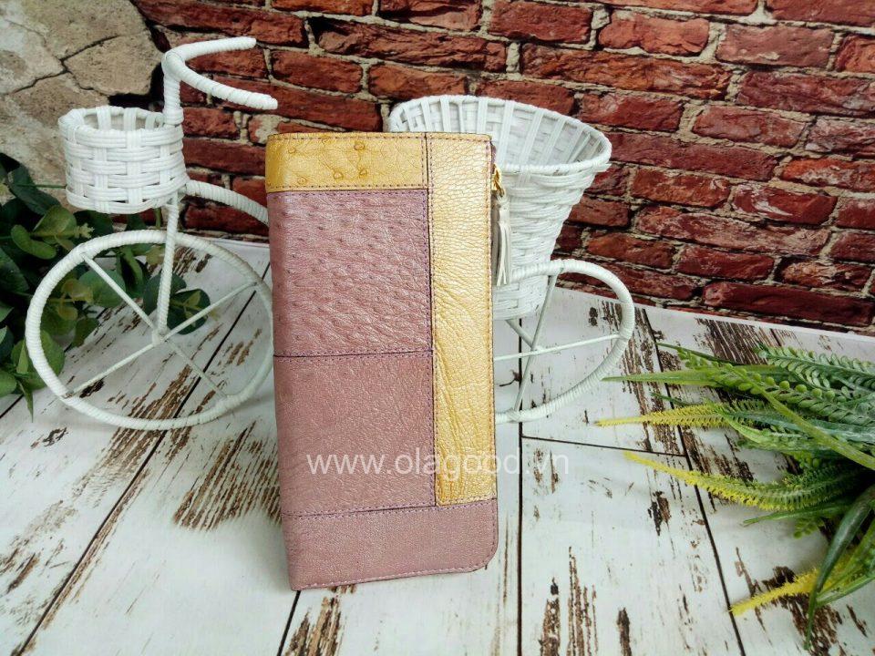 Ví nữ da đà điểu 1 khóa - VGMK022MD - Hình ảnh 5