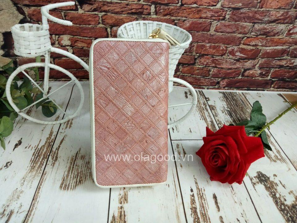 Ví nữ da đà điểu 2 khóa - VGHK023MD - Hình ảnh 7