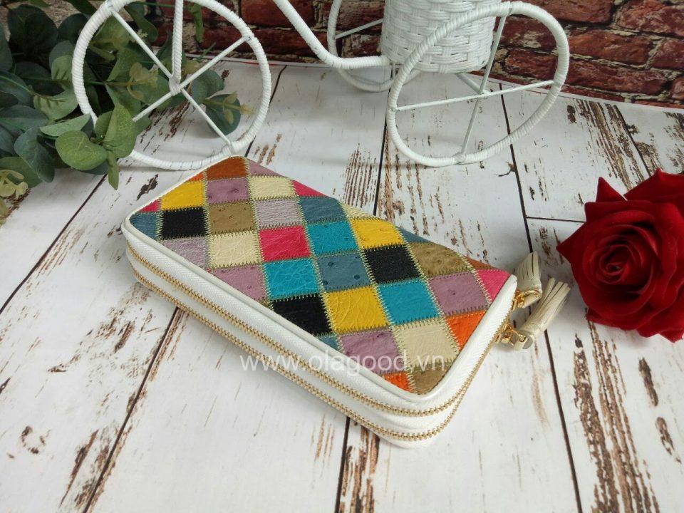 Ví nữ da đà điểu 2 khóa - VGHK024MD