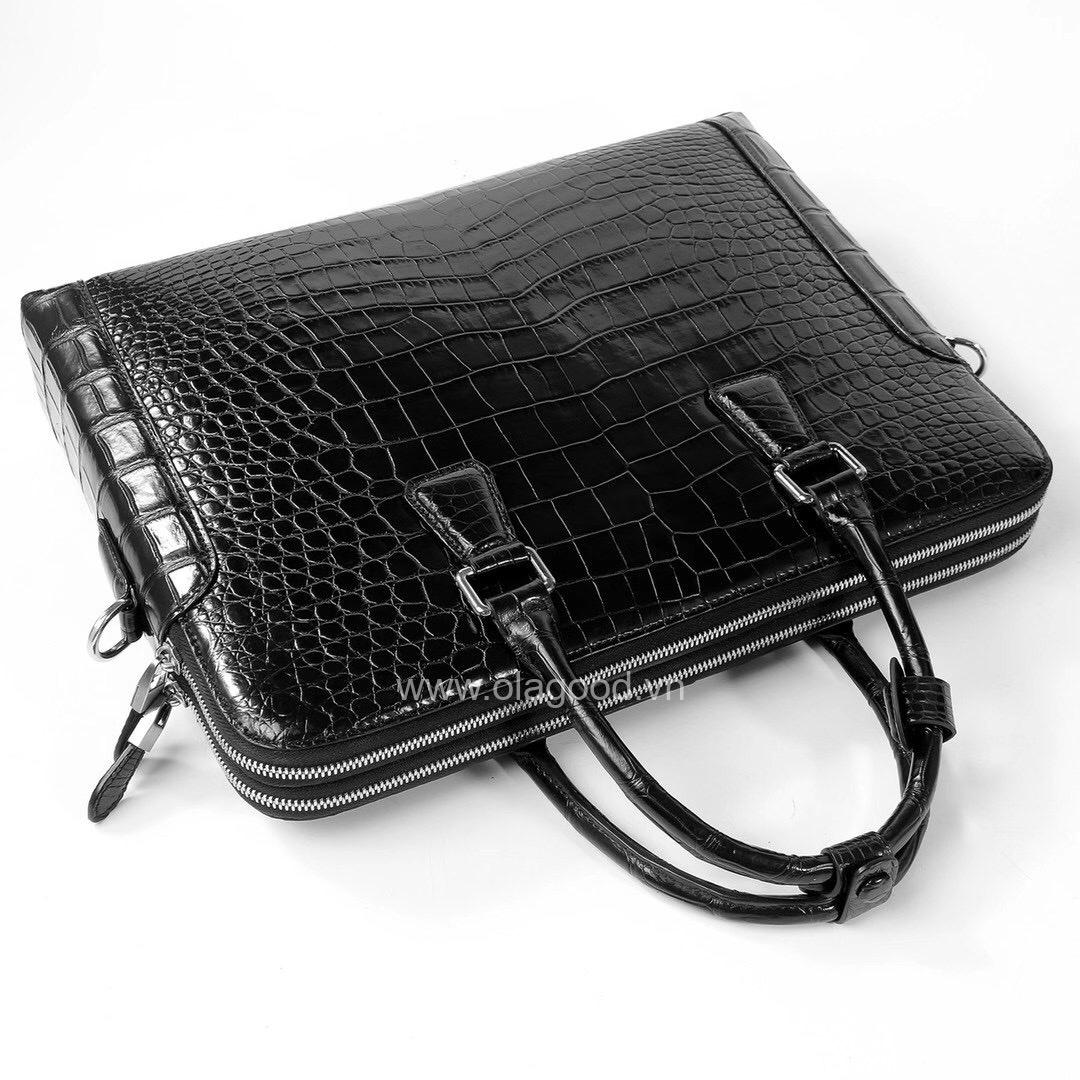 Cặp laptop nam da bụng cá sấu đen CAO CẤP GIÁ RẺ - CLT013S - Hình ảnh 5