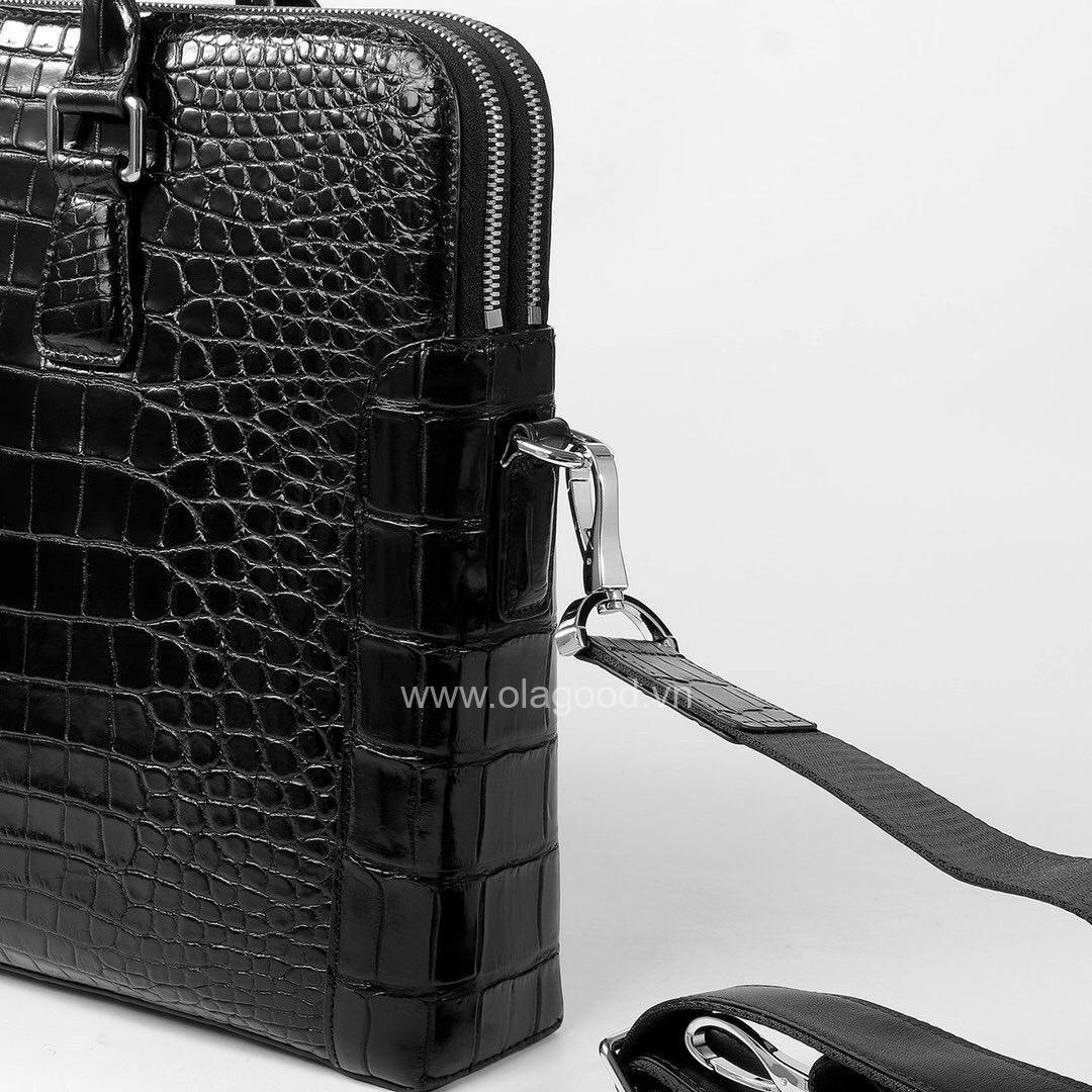 Cặp laptop nam da bụng cá sấu đen CAO CẤP GIÁ RẺ - CLT013S - Hình ảnh 6