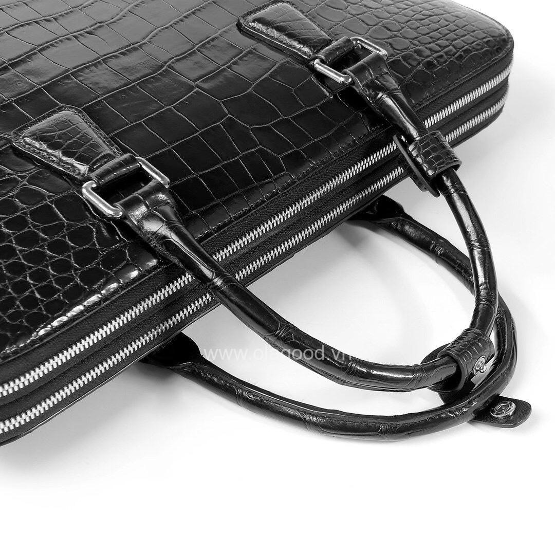 Cặp laptop nam da bụng cá sấu đen CAO CẤP GIÁ RẺ - CLT013S - Hình ảnh 7