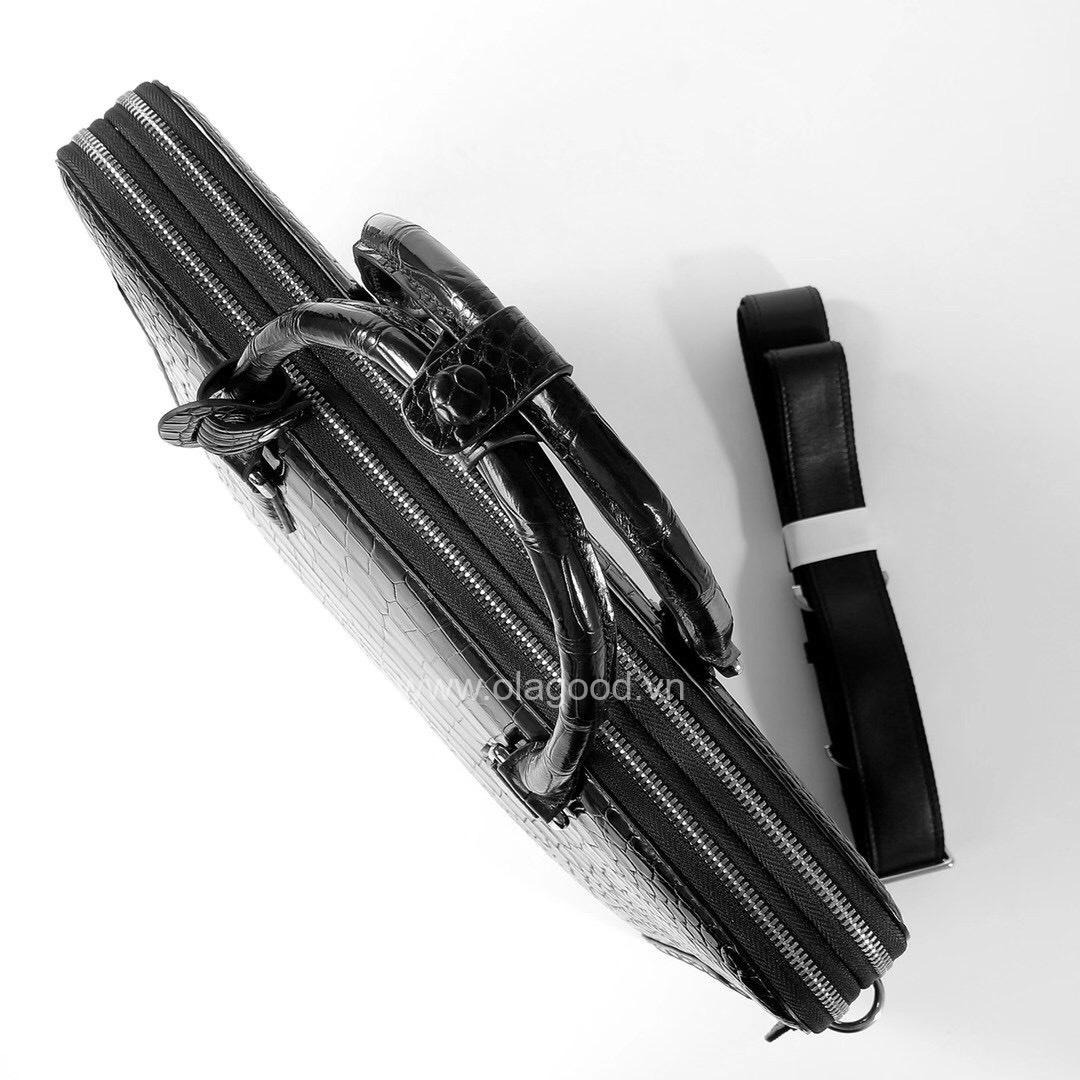 Cặp laptop nam da bụng cá sấu đen CAO CẤP GIÁ RẺ - CLT013S - Hình ảnh 8