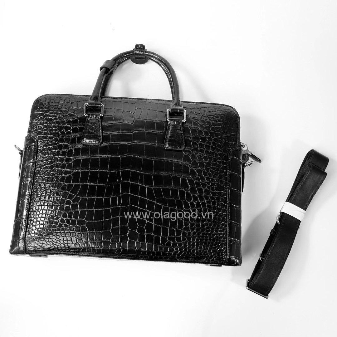 Cặp laptop nam da bụng cá sấu đen CAO CẤP GIÁ RẺ - CLT013S - Hình ảnh 14