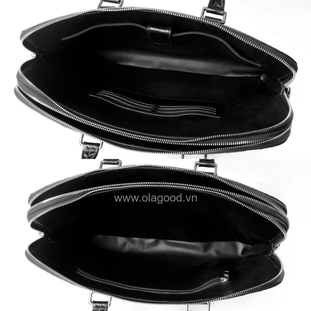 Cặp laptop nam da bụng cá sấu đen CAO CẤP GIÁ RẺ - CLT013S - Hình ảnh 9