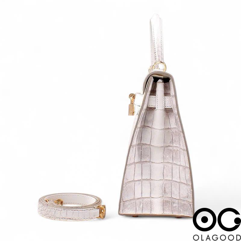 Túi xách nữ da cá sấu màu trắng Himalaya - TXTKLT0231S - Hình ảnh 8