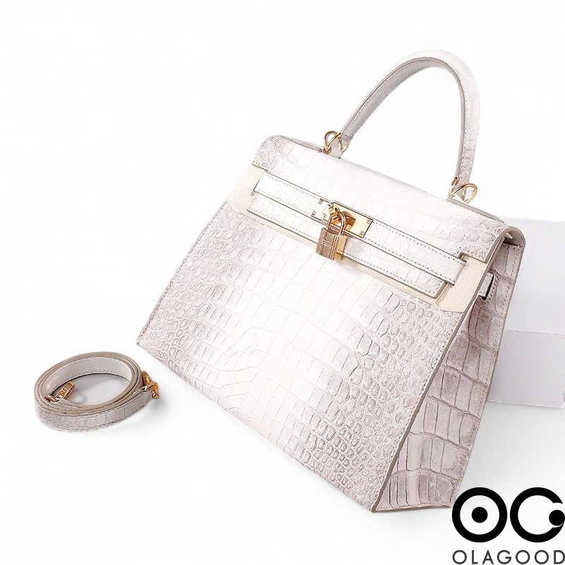 Túi xách nữ da cá sấu màu trắng Himalaya - TXTKLT0231S - Hình ảnh 5