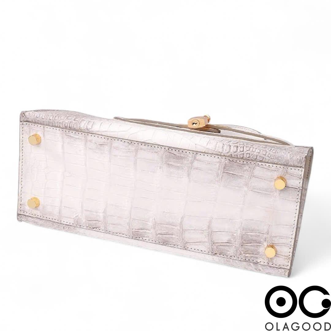 Túi xách nữ da cá sấu màu trắng Himalaya - TXTKLT0231S - Hình ảnh 9