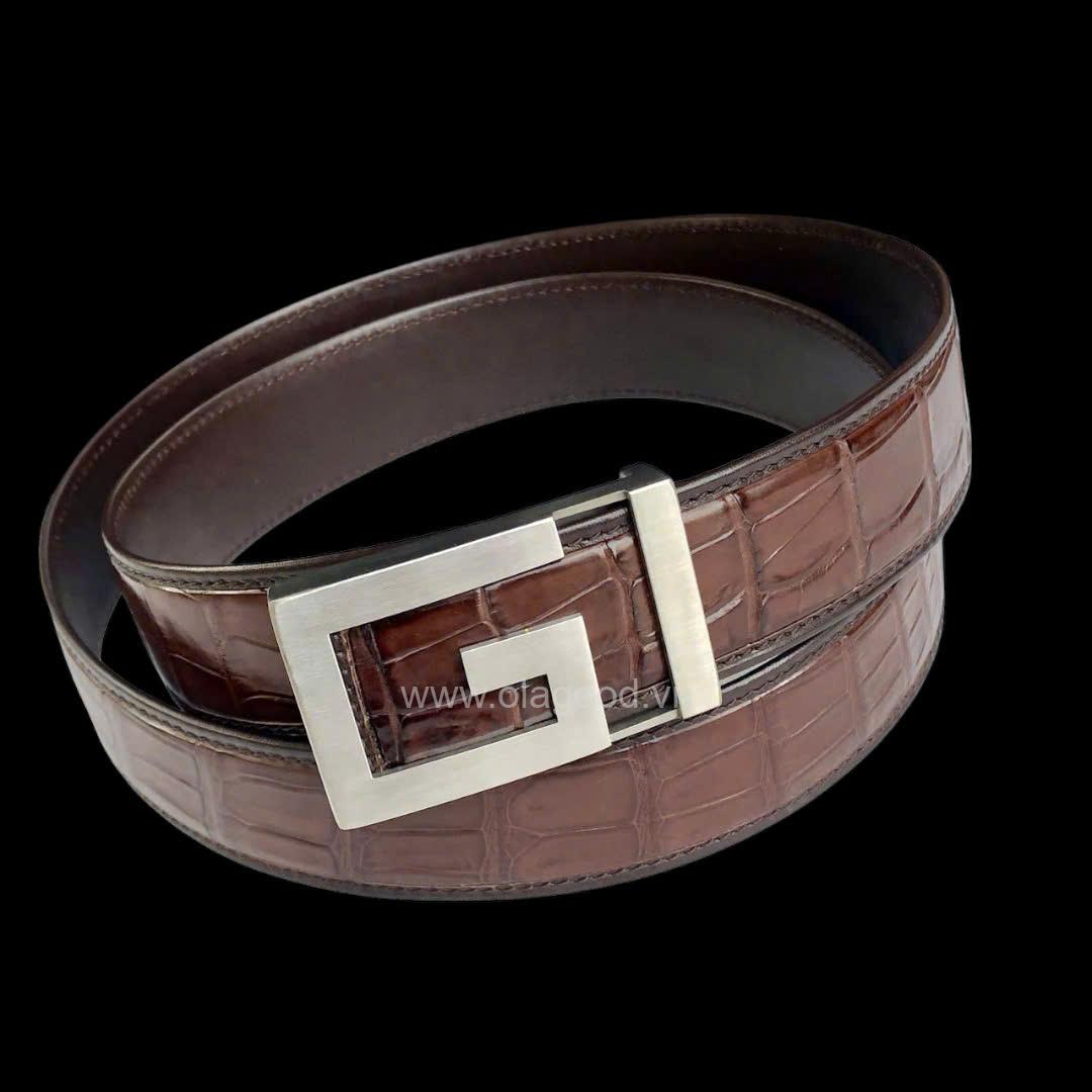 Thắt lưng nam da cá sấu cao cấp - TDENKGT0114S