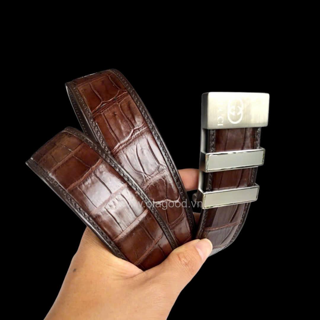 DÂY THẮT LƯNG DA NAM CÁ SẤU NGUYÊN CON KHÔNG NỐI - Hình ảnh 4