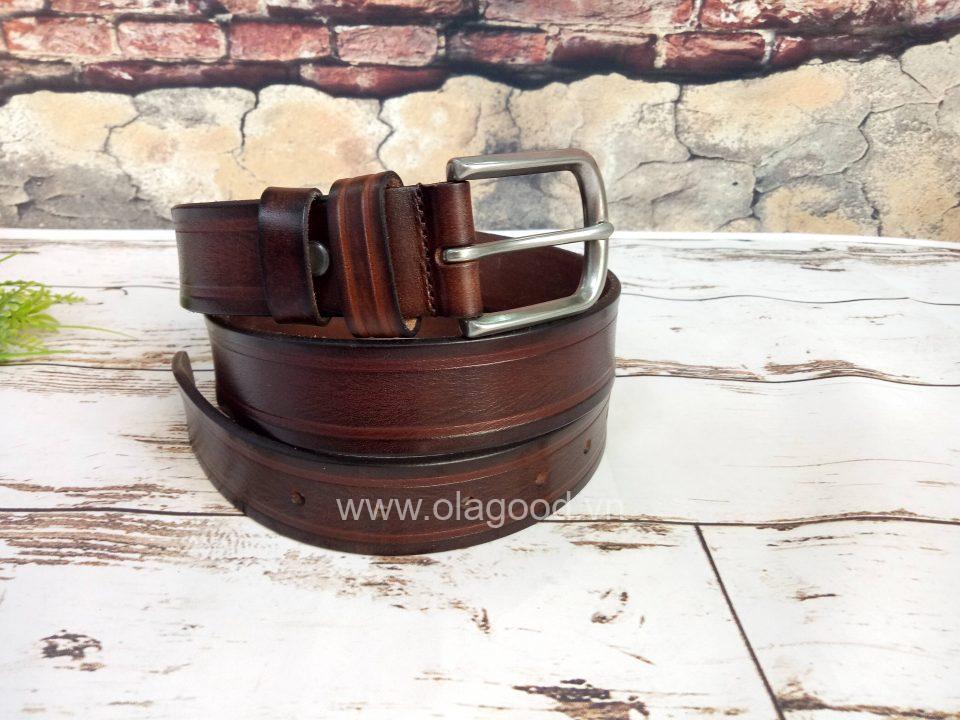 Thắt lưng nam da bò Ý - TLY012B - Hình ảnh 3