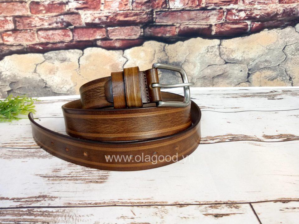 Thắt lưng nam da bò Ý - TLY011B - Hình ảnh 4