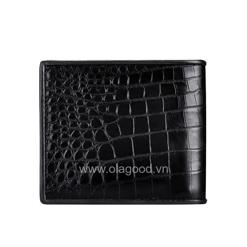 Ví nam cá sấu cao cấp màu đen - VDET016S