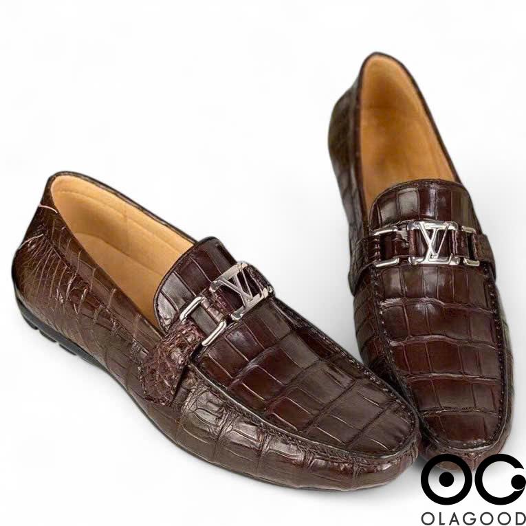Giày lười da cá sấu nam cao cấp gllv016s - Hình ảnh 5