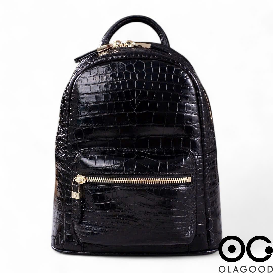 Ba lo nữ da cá sấu cao cấp màu đen - BLD0235S